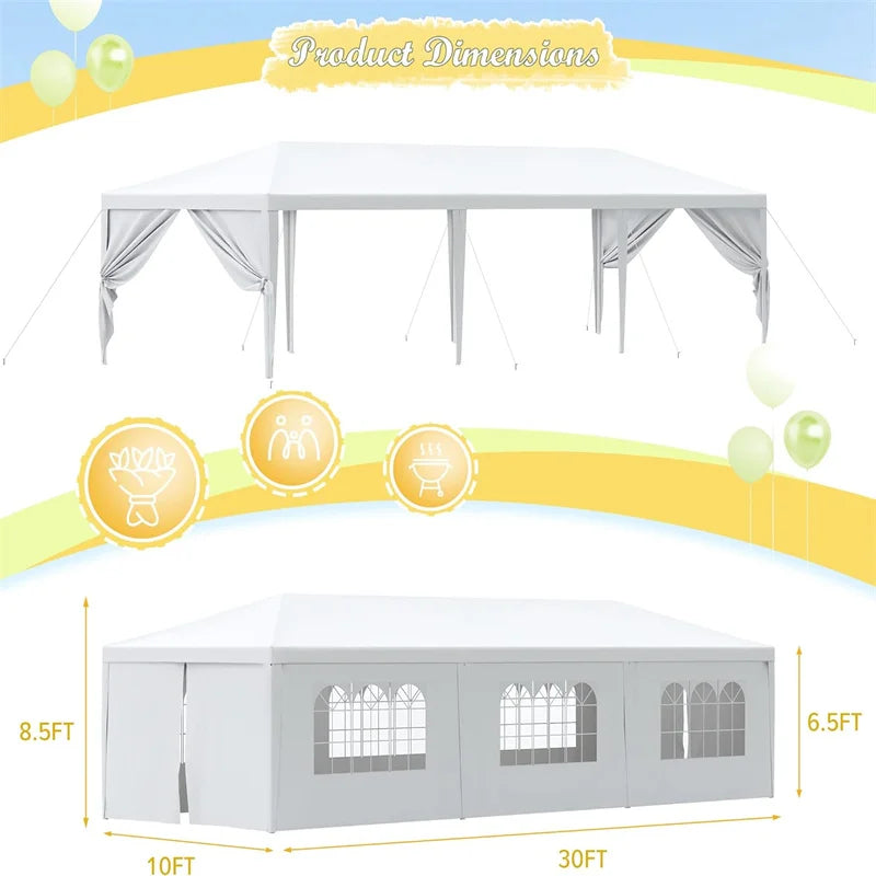 Tooluck 10x10 Outdoor Party Tent with Removable Sidewalls