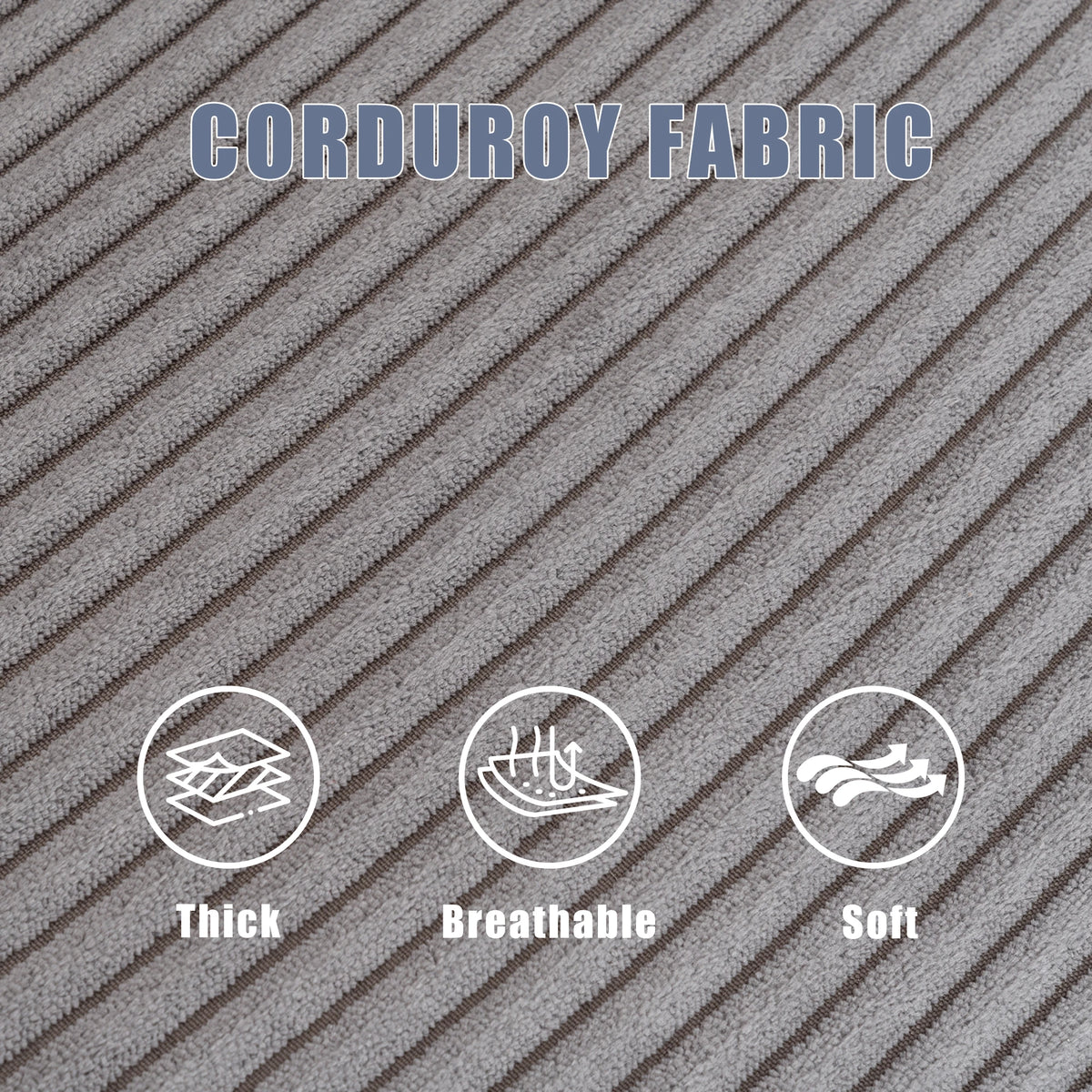 GAOHAPY Double Corduroy Foldable Sleeper Sofa With Side Pocket