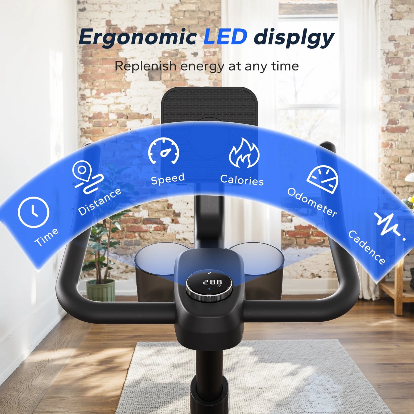 Merach Magnetic Stationary Exercise Bike With App