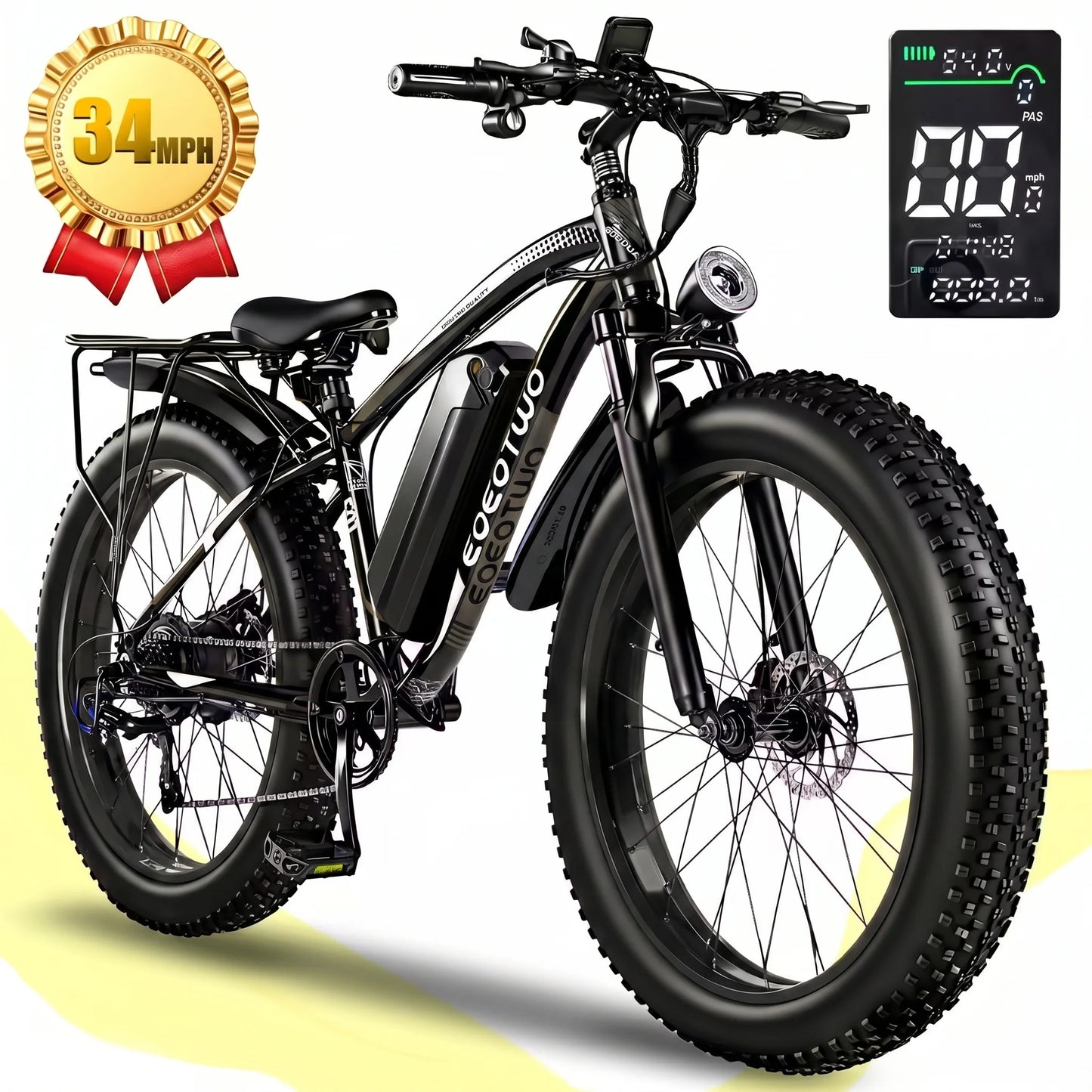 Eoetwo Heavy Duty Ebike 400 Lbs Capacity 65Nm Torque