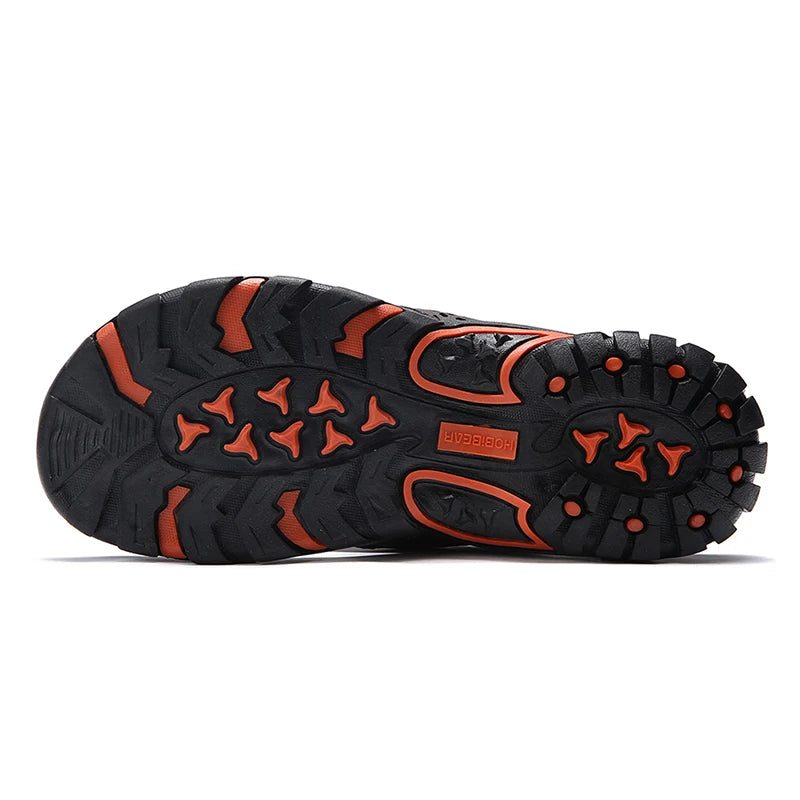 Jumpmore Men's Summer Flip Flops PU Leather Beach Shoes