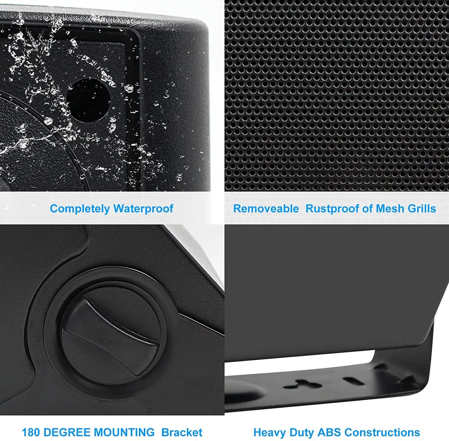 Herdio Dual Indoor Outdoor Waterproof Wall Mount Speakers System