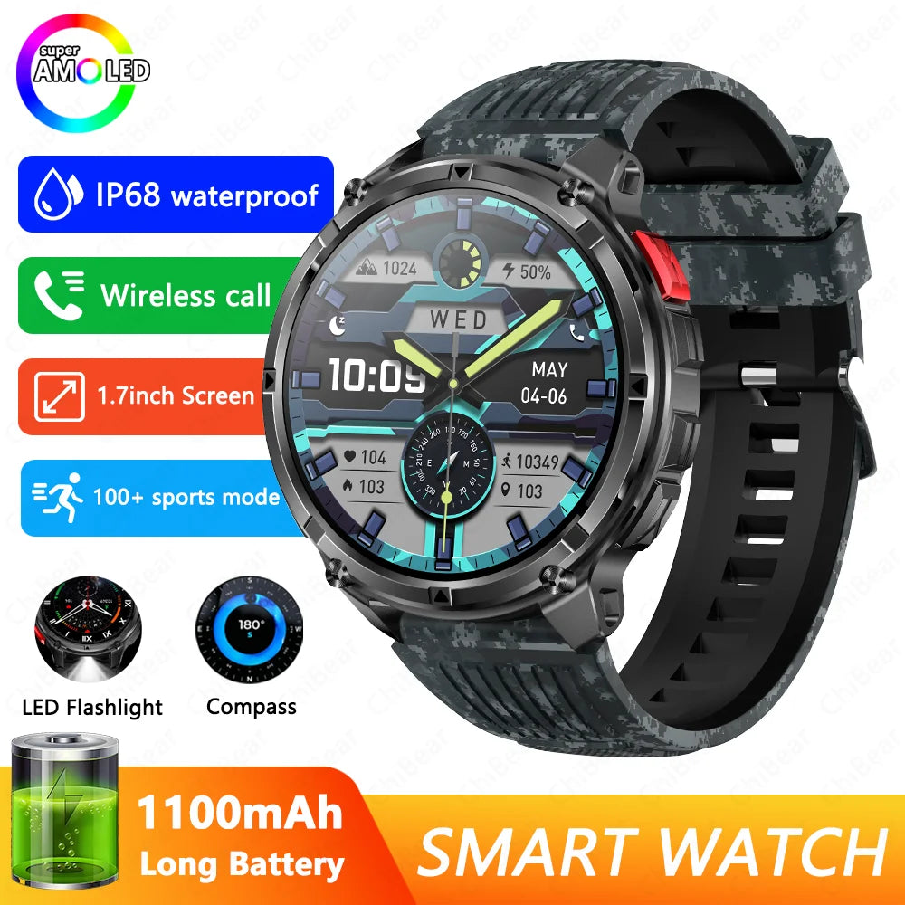T-Rex3 Pro Smartwatch GPS 5ATM Waterproof Outdoor Military Tracker
