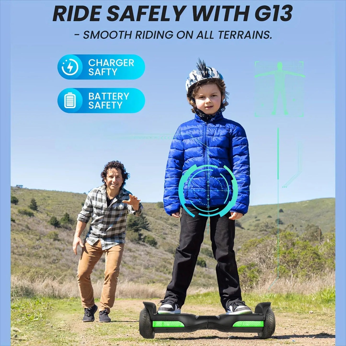 Gyroor Self Balancing Hoverboard All Terrain With Led Lights Bluetooth For Kids