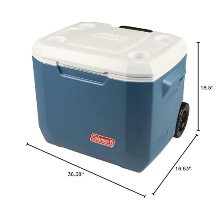 Rolling Cooler With Wheels And Extra Insulation For Ice Retention