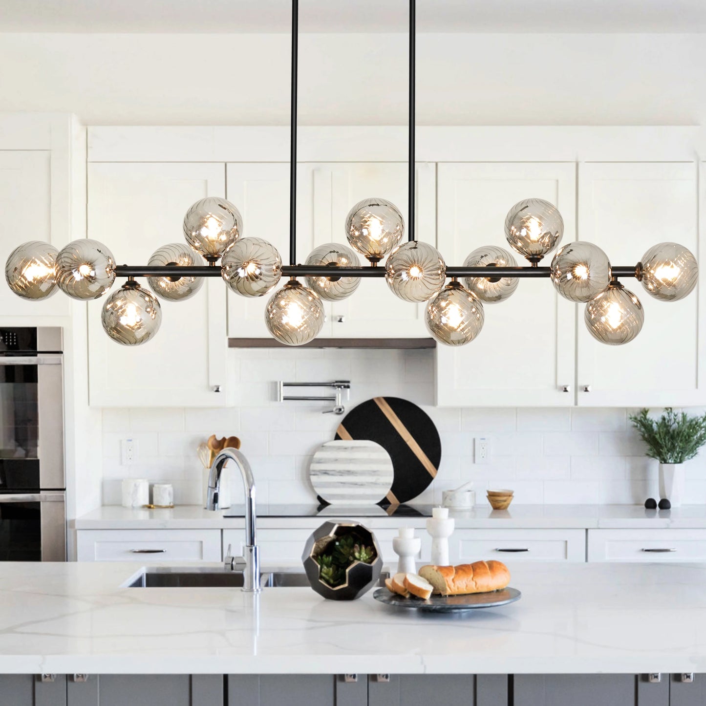Mid Century Modern Sputnik Chandelier For Dining And Kitchen Island Lighting