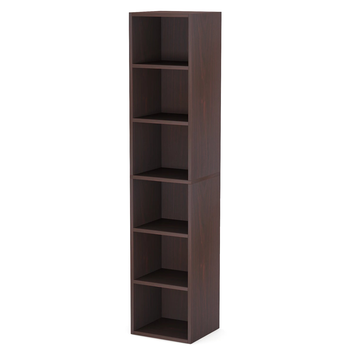 Tribesigns Narrow Corner Bookcase With Six Cube Display Shelves