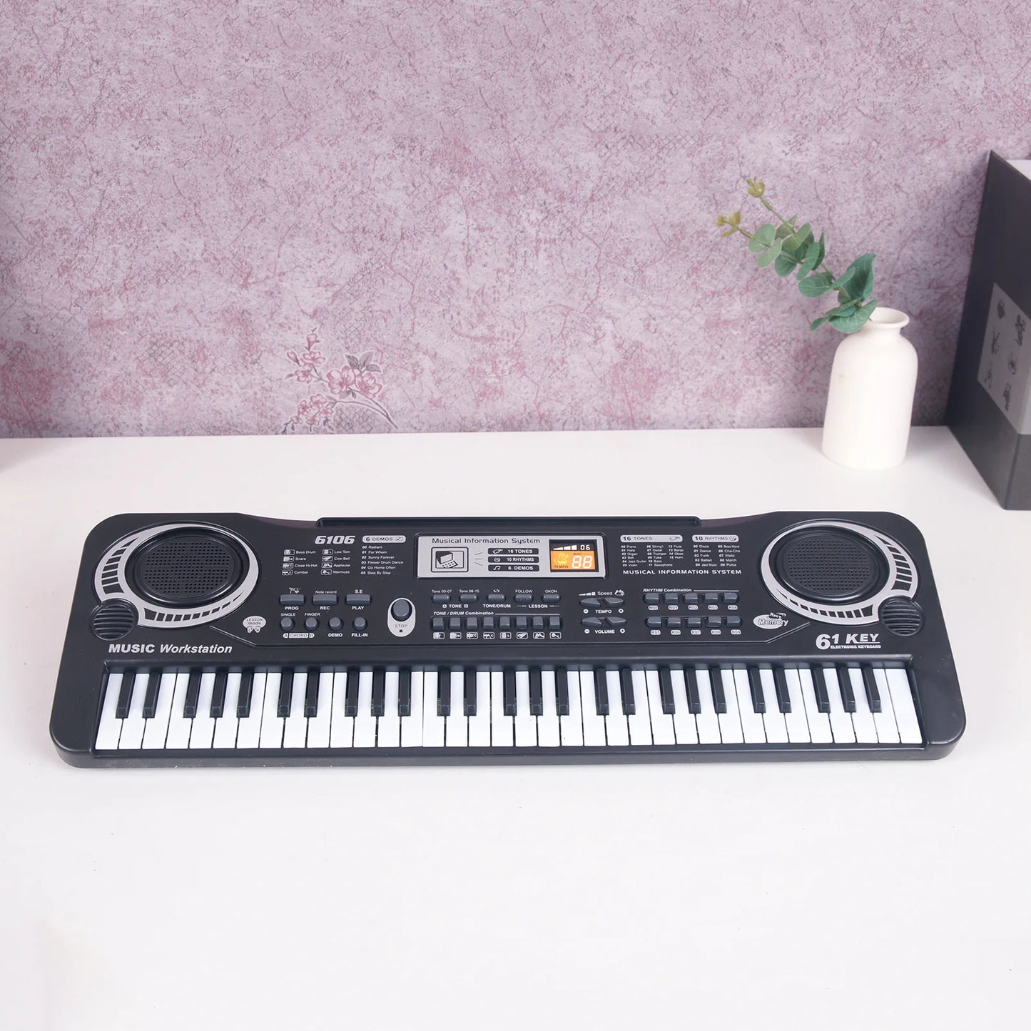 61 Keys Black Digital Music Electronic Keyboard Electric Piano Kids Musical Instrument Musical Instrument Electronic Keyboard