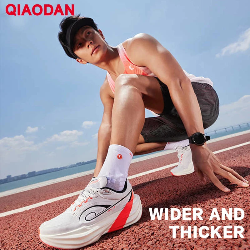 QIAODAN Marathon Running Shoes For Men Shock Absorbing