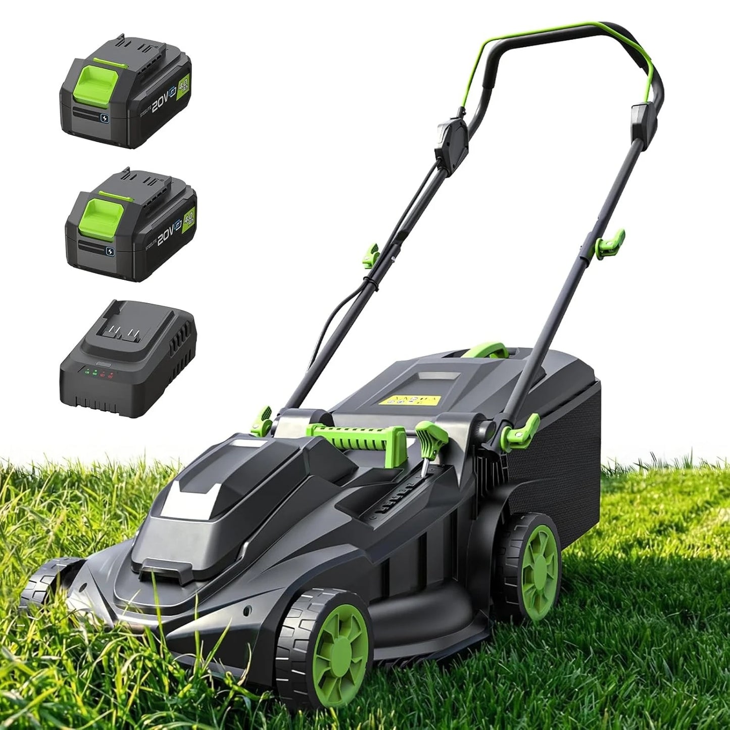 40V Cordless Lawn Mower And Trimmer Combo With Dual Chargers