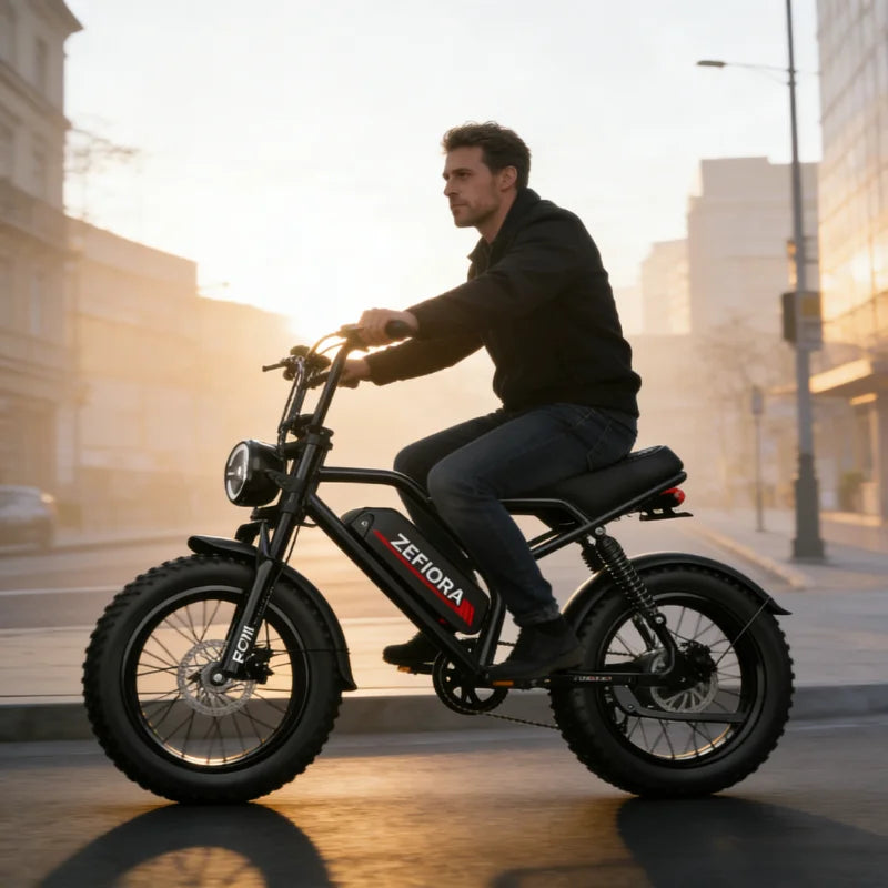 ZEFIORA 1000W Thick Tire Electric Bike Aluminum Alloy