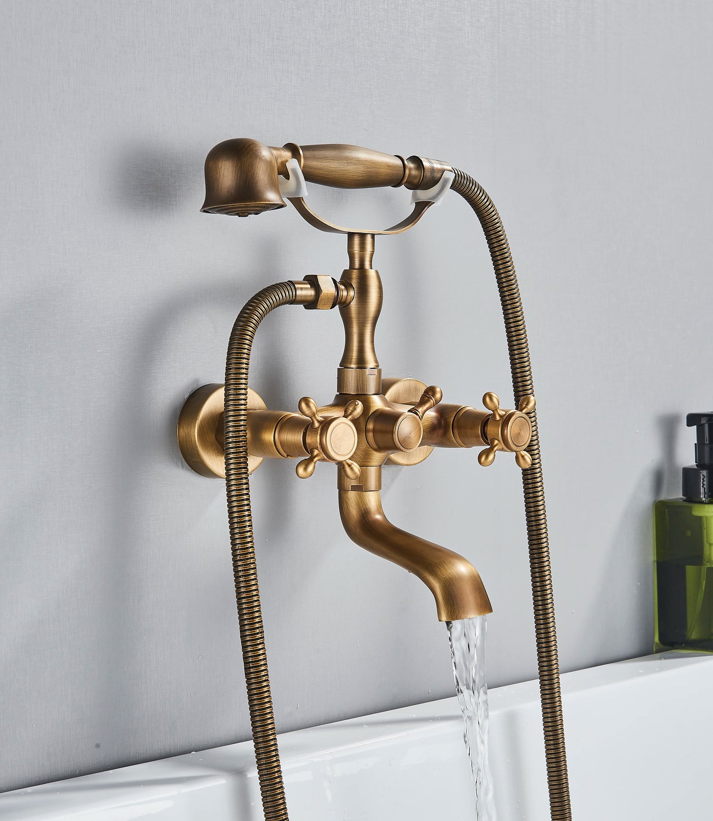 Shinesia Waterfall Bathtub Faucet With Handshower Dual Hot Cold