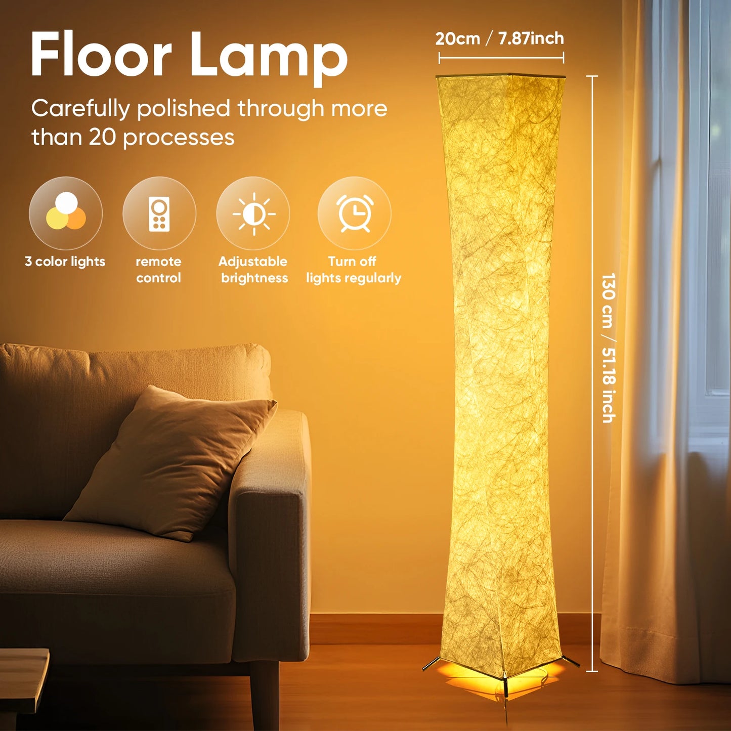Soft Light Floor Lamp With Brushed Nickel Finish And LED