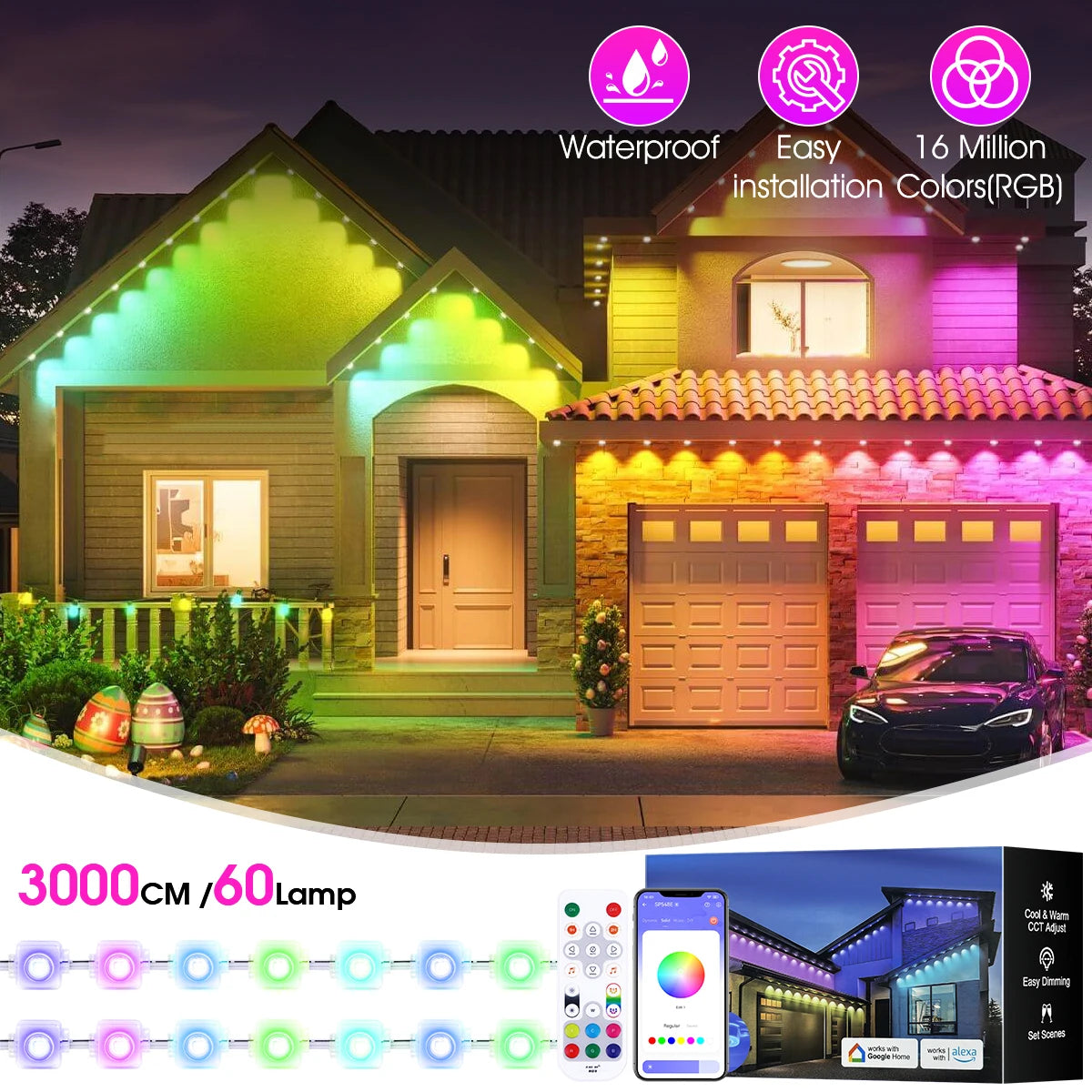 aiopp Permanent Outdoor Lights RGBIC IP67 Waterproof