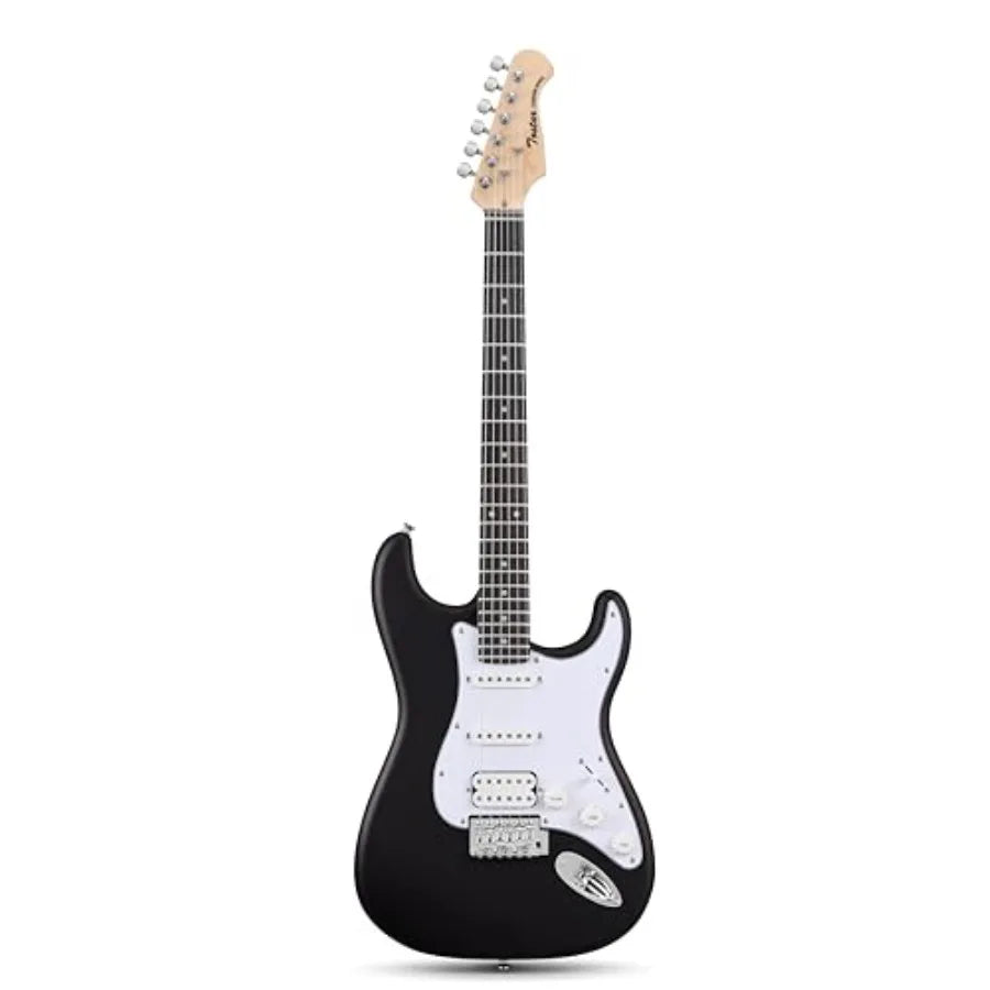 Beginner Electric Guitar, Solid Body, 39 Full Size Strat Style with HSS Pickups, 5-Way Switch, Tremolo Bridge, Maple Neck Tecto