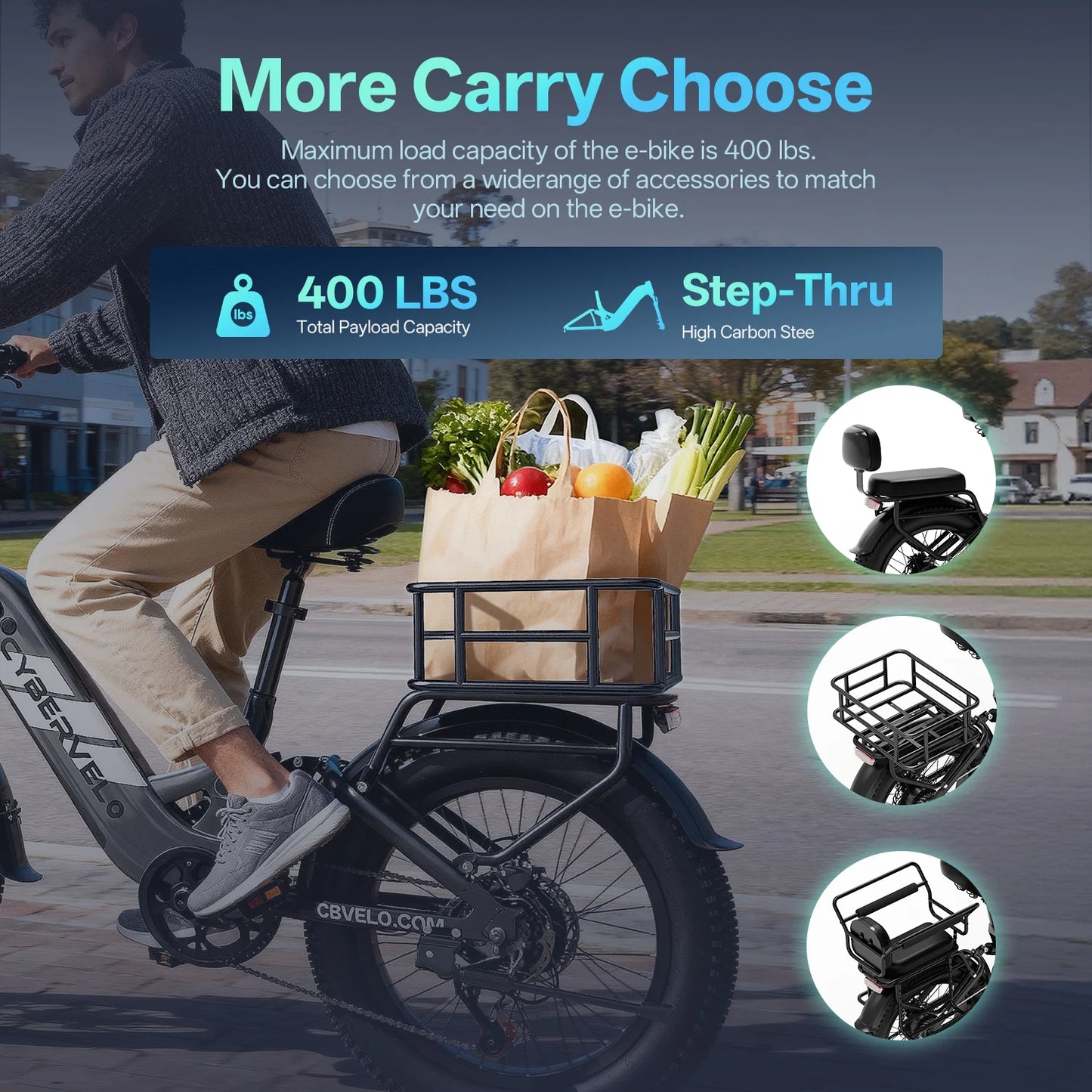 Cybervelo 20 Inch Step-Thru Commuter Electric Bike
