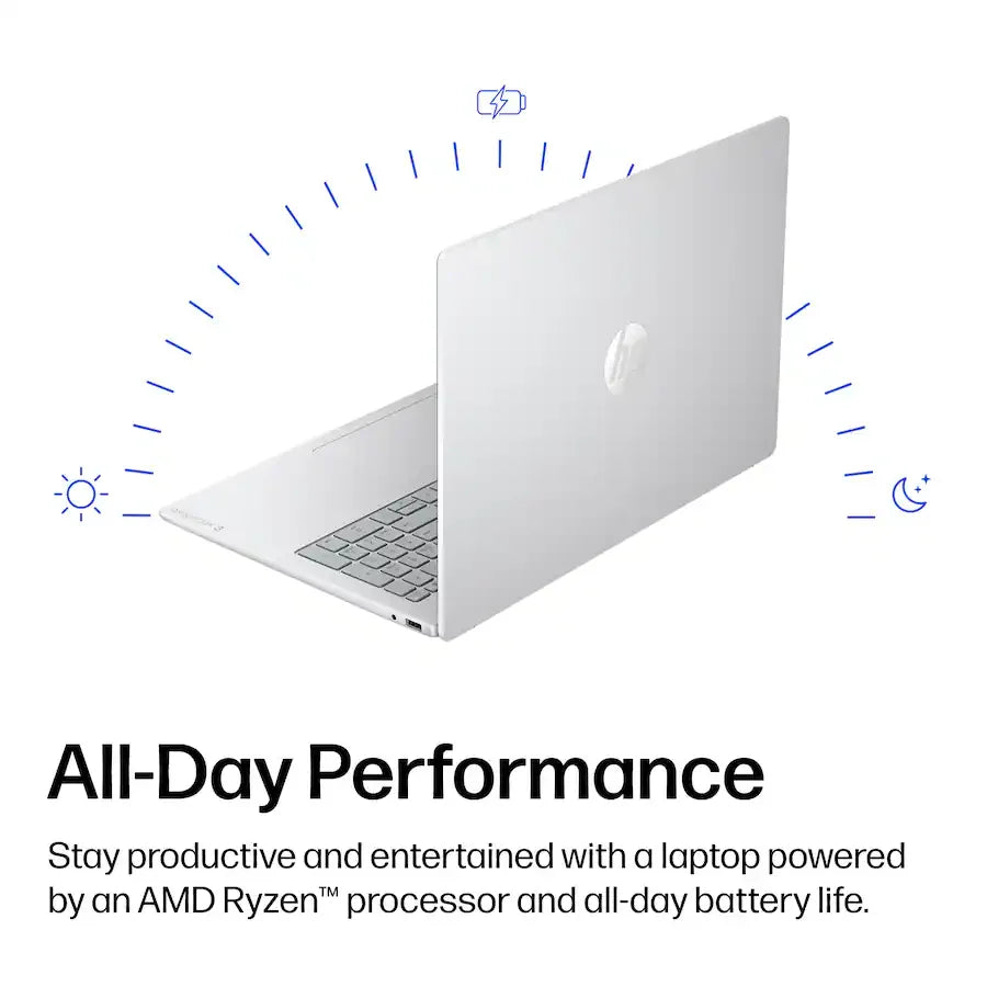 HP OmniBook 3 16" 2K Touchscreen Laptop, AMD Ryzen 5 40, Up to 8GB DDR5 Memory, 1TB SSD, Windows 11 Home, Glacier Silver