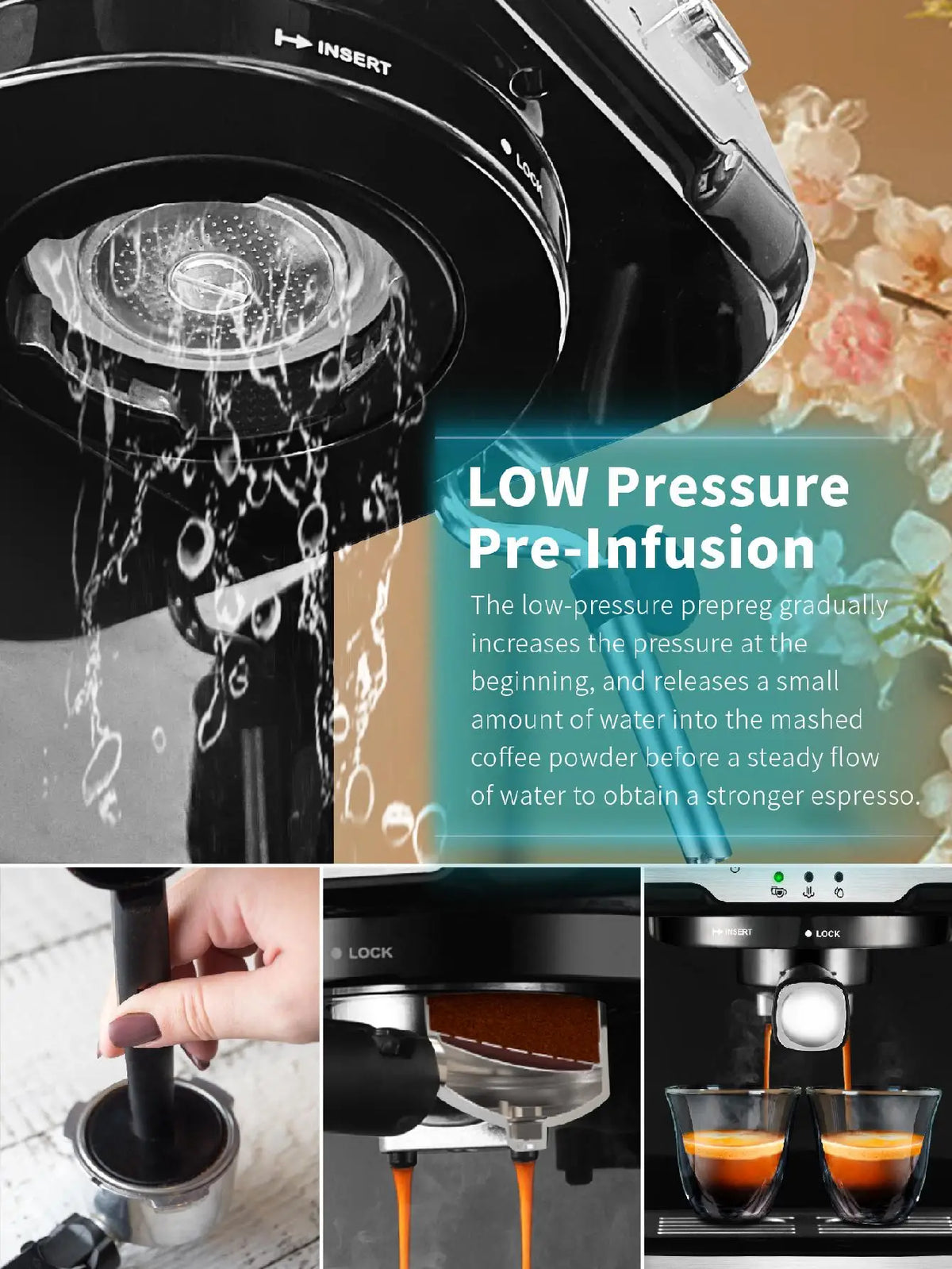 Professional 15 Bar Espresso Machine With Milk Foaming Steam Wand