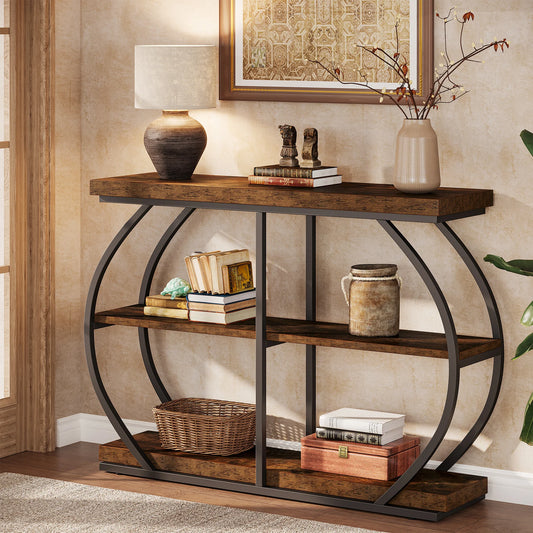 Tribesigns Console Table Industrial Arched Frame With Storage