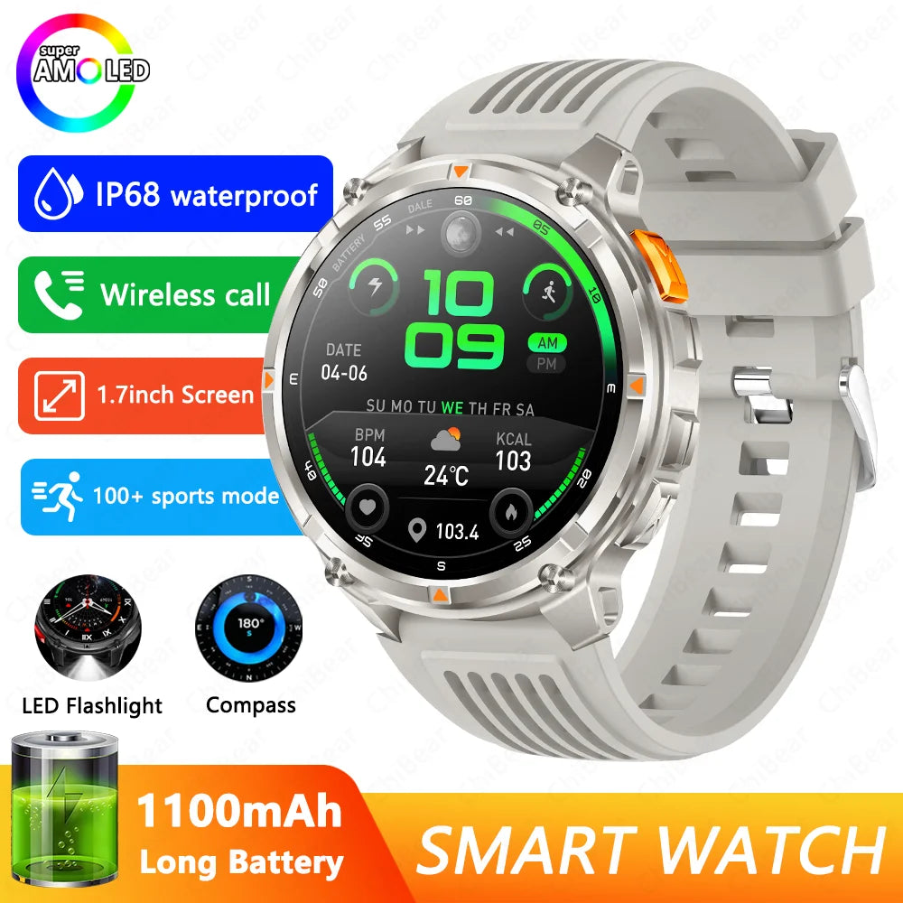 T Rex3 Pro Smartwatch GPS 5ATM Waterproof Outdoor Compass Tracker