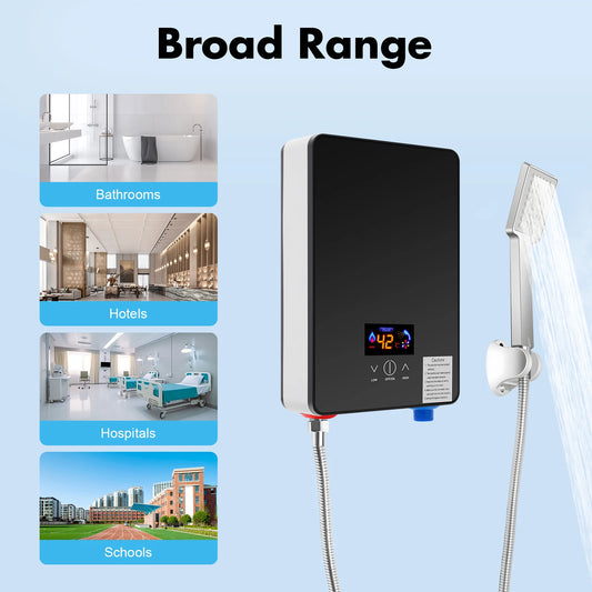 6500W 220V Wall-Mounted Tankless Water Heater Instant Hot Water
