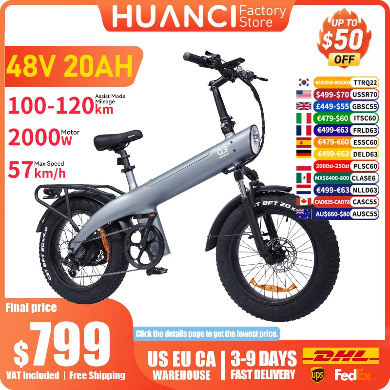 Huanci Q3 2000W Aluminum Alloy Electric Mountain Bike