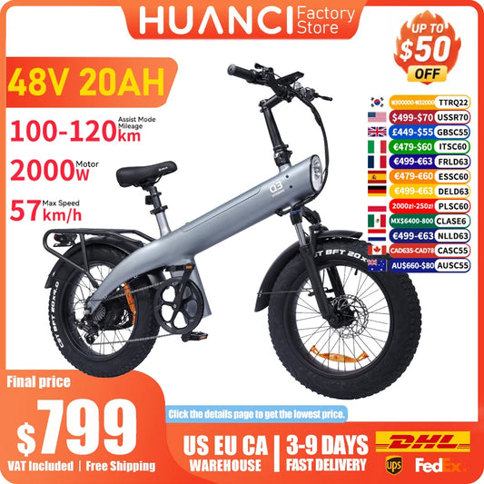 Huanci Q3 2000W Aluminum Alloy Electric Mountain Bike