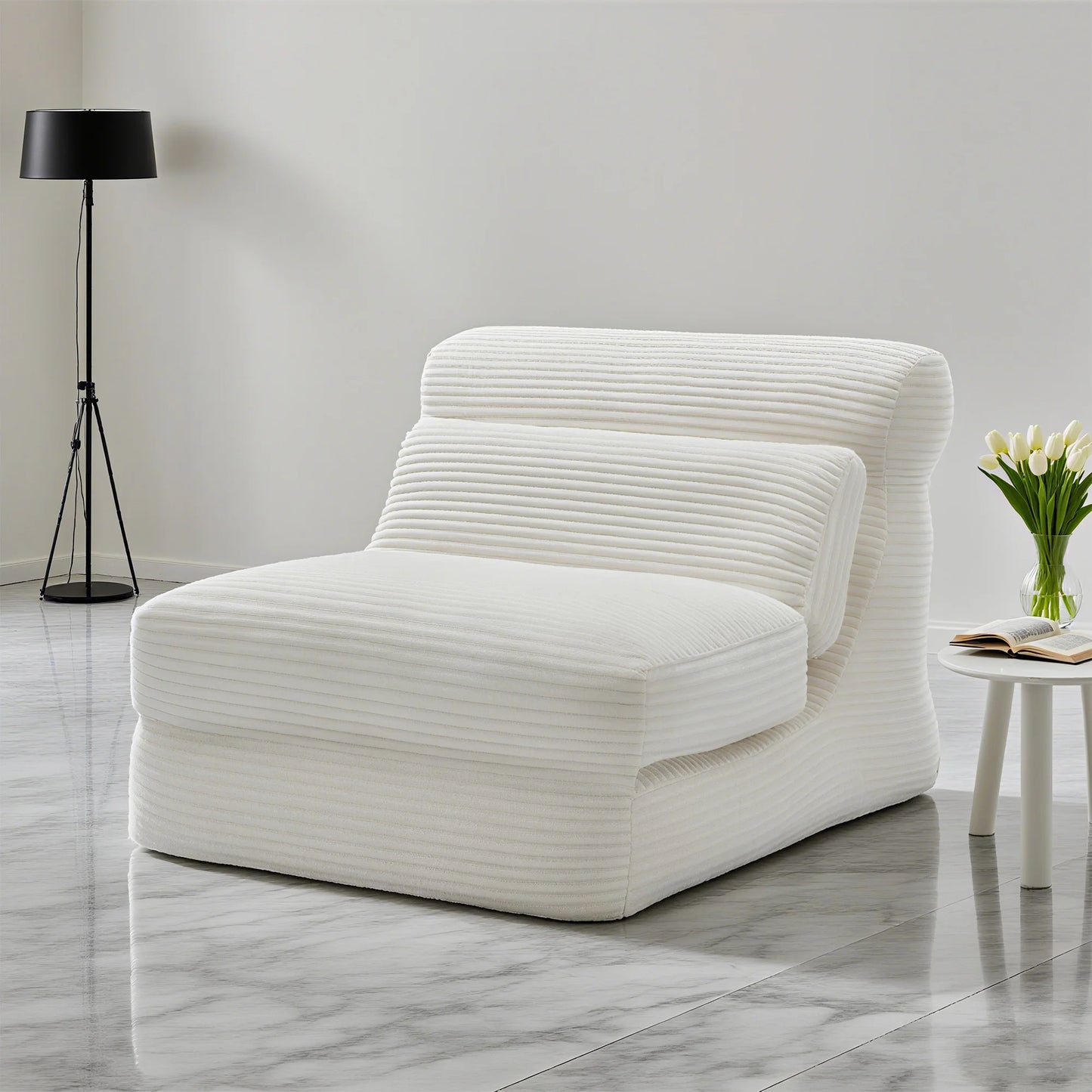 JHK Corduroy Ergonomic Folding Sofa Bed With Lumbar Support