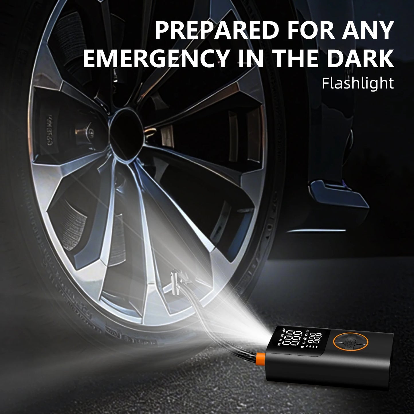 Portable Tire Inflator Kit With Power Bank 150 PSI Led Light