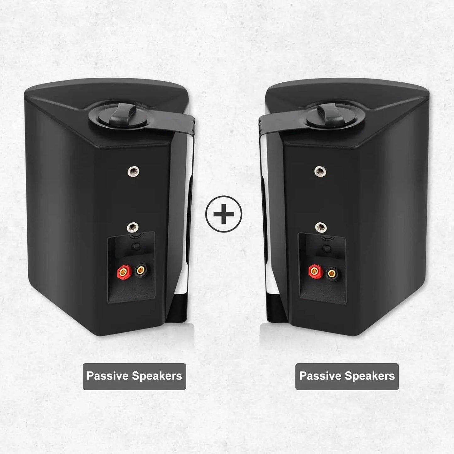 Herdio Dual Indoor Outdoor Waterproof Wall Mount Speakers System