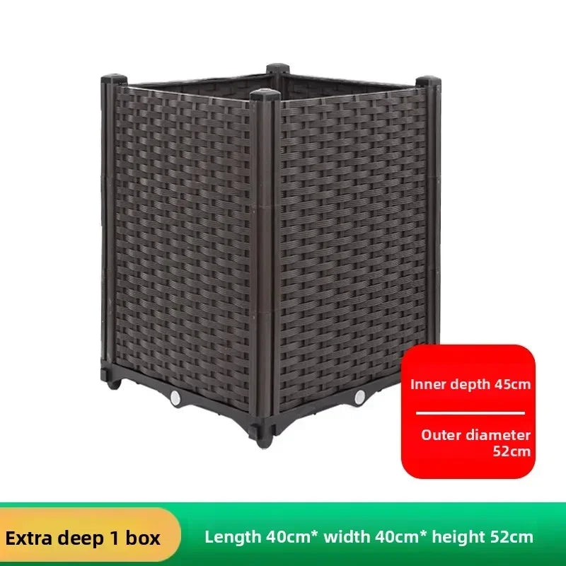 Oversized Thickened Plastic Balcony Planter Trough for Outdoor Gardening