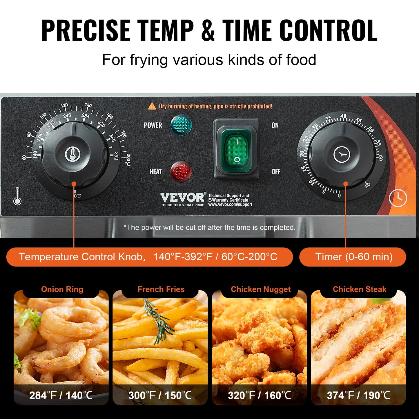 SucceBuy Commercial Electric Countertop Deep Fryer With Temperature Control