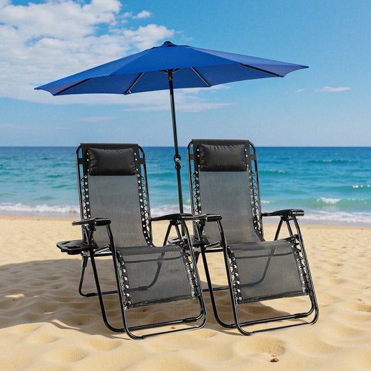 JHK Cup Holder Zero Gravity Portable Recliner For Patio
