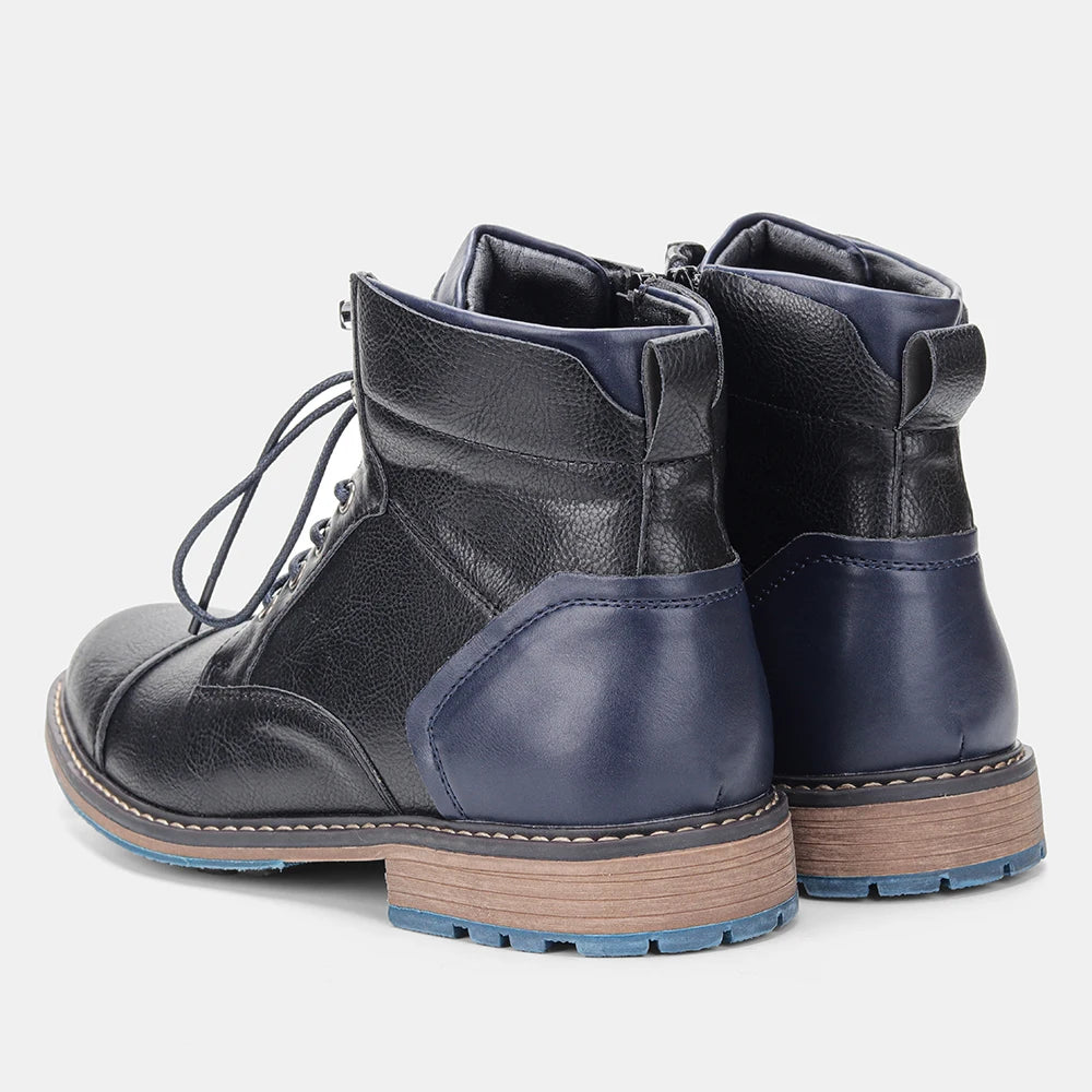 Hecrafted Classic Mens Boots With Zipper Leather Fashion