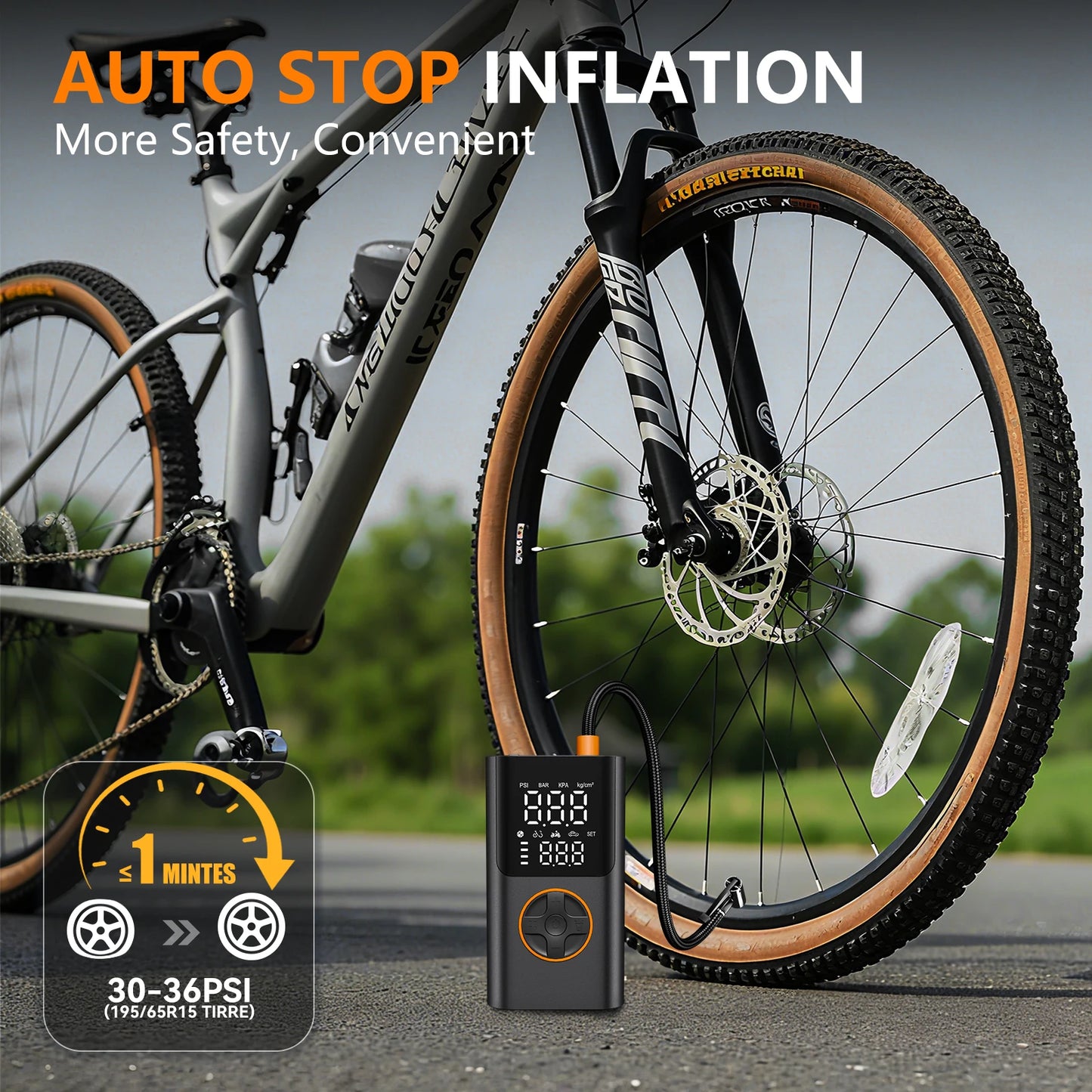 Portable Tire Inflator Kit With Power Bank 150 PSI Led Light