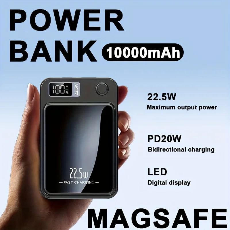 Magnetic Wireless Power Bank 10000mAh 22.5W USB C USB A