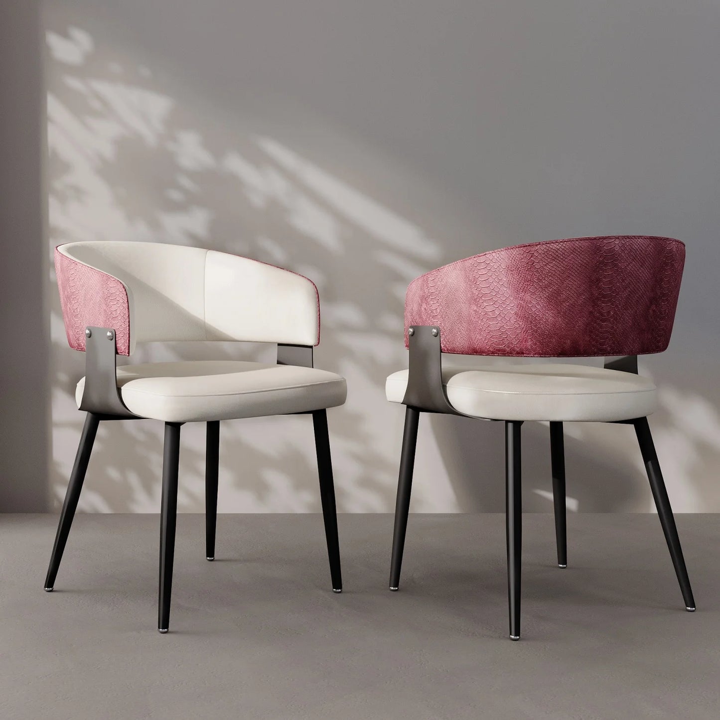 Modern Stylish Padded Dining Chair With Metal Frame