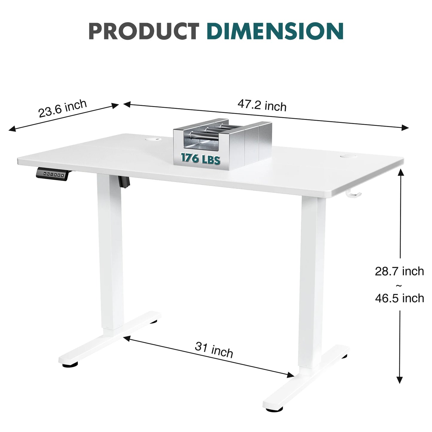JHK Ergonomic Electric Standing Desk Height Adjustable Office Table