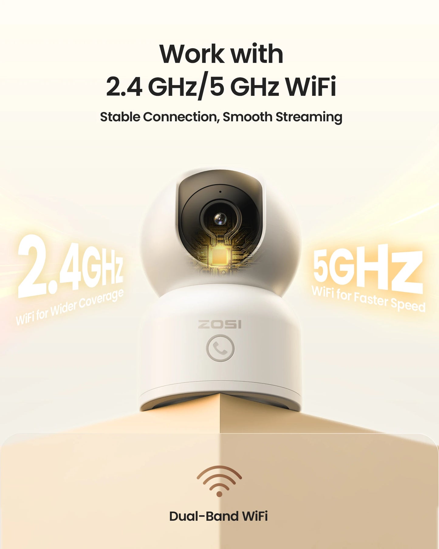 Zosi C518 Indoor Pan Tilt Smart Security Camera With 3MP