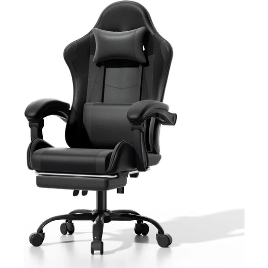 Athena Collection Carbon Fiber Gaming Chair With Ergonomic Footrest