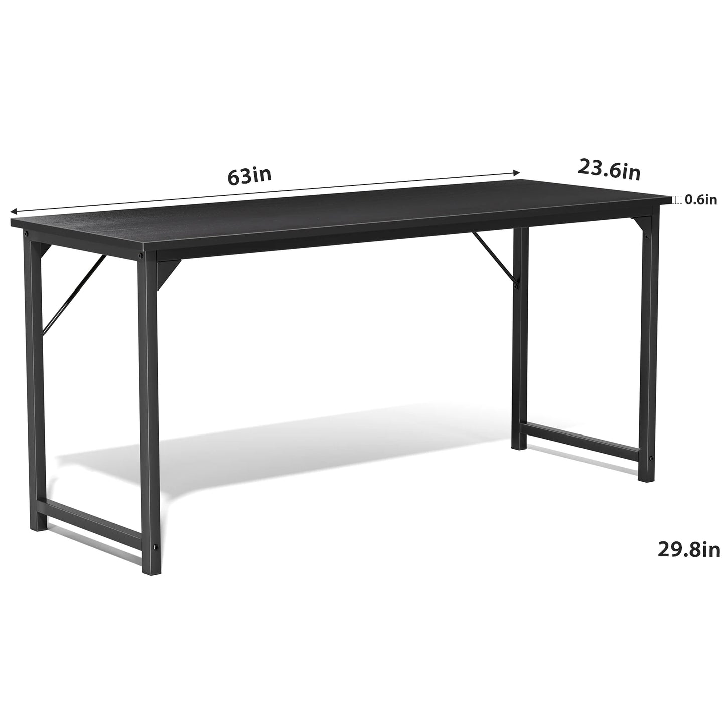 JHK Modern Compact Metal Frame Computer Desk Writing Table