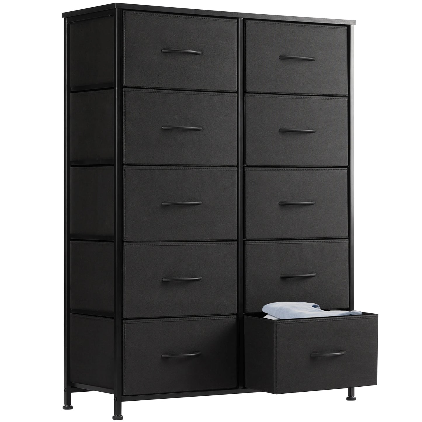 JHK Steel Frame Wardrobe With 10 Fabric Drawers