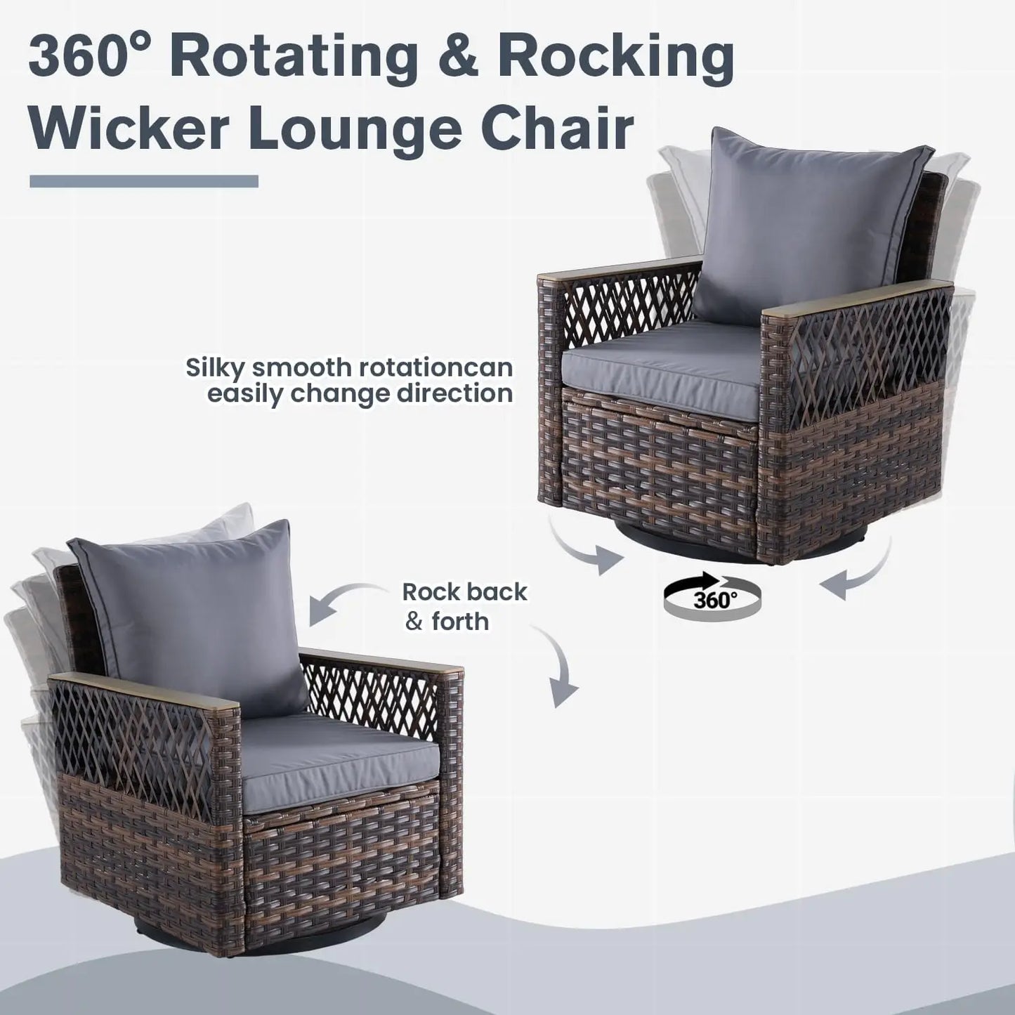 3-Piece Patio Bistro Set With Table, All-Weather Wicker
