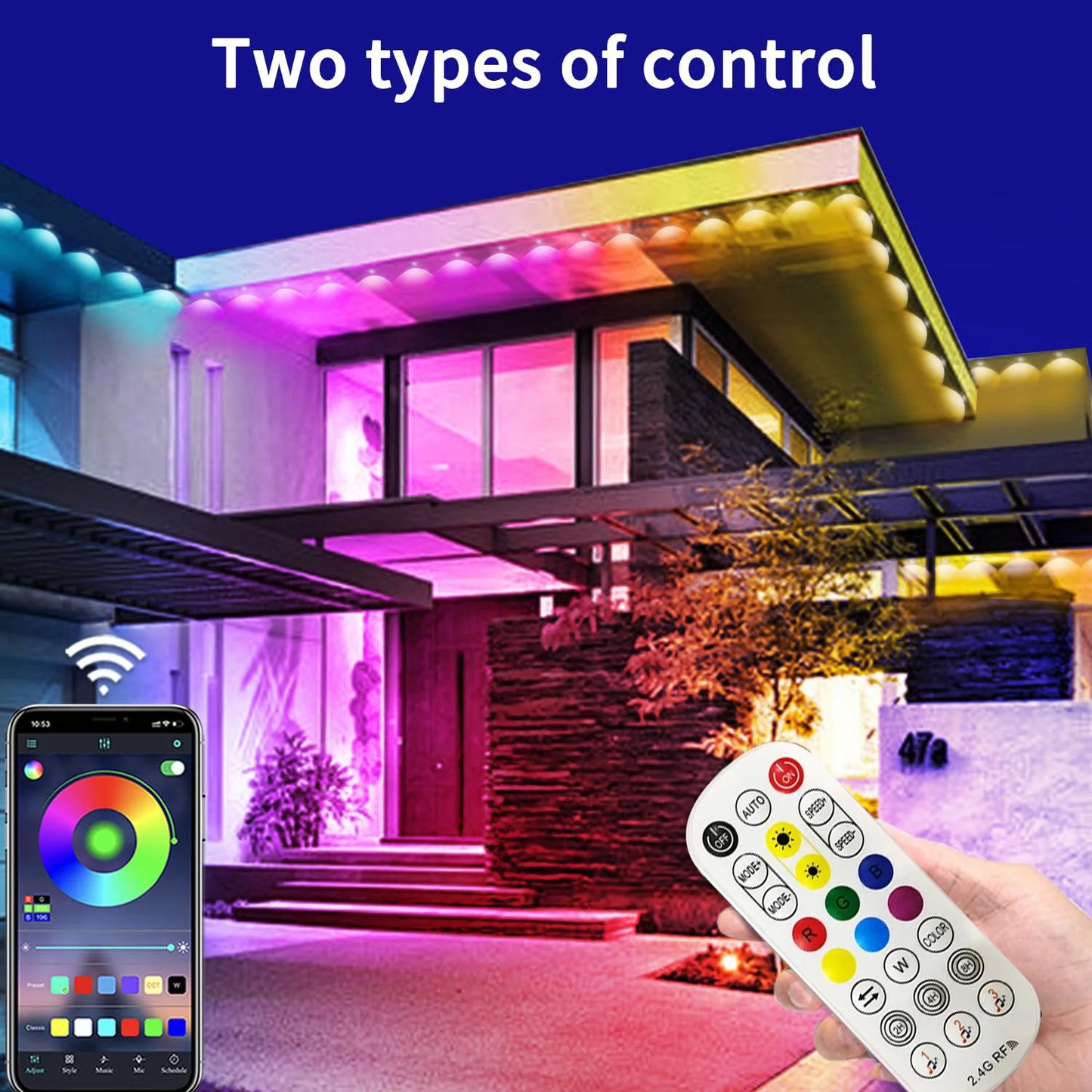 MIMIRGB Smart RGBIC Outdoor String Lights IP67 Waterproof Alexa Compatible