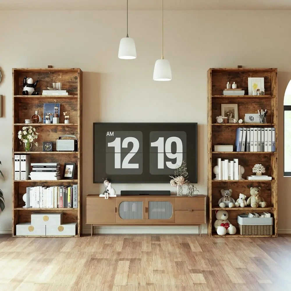 IRONCK 6-Tier Bookcase Set Floor Standing Shelves For Home Office