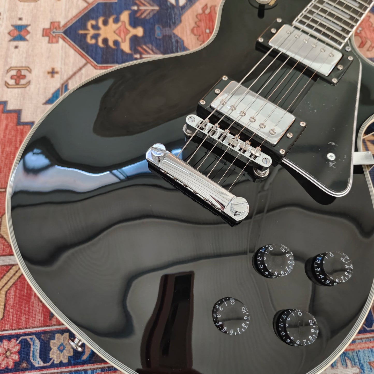 Black Electric Guitar Silver hardware Rosewood Fingerboard from ship US