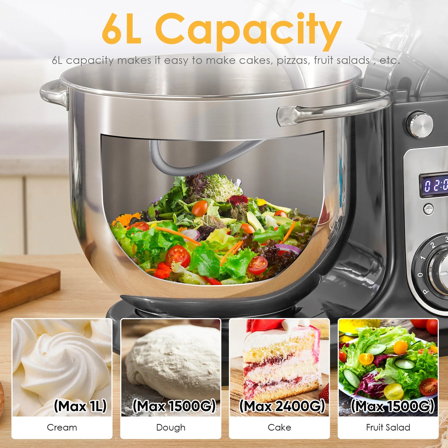Biolomix Kitchen Stand Mixer Blender With 6 Speed 1200W