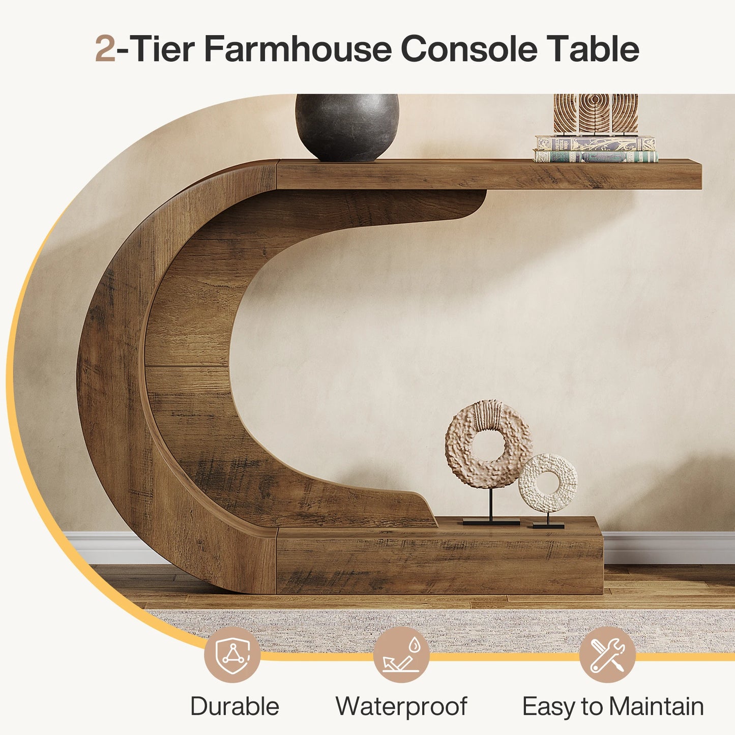 Tribesigns Mid Century Modern Console Table Entryway Living Room