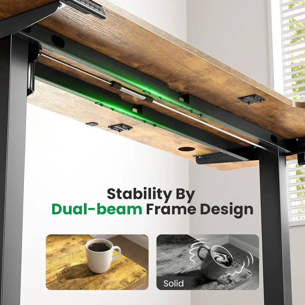 Electric Adjustable Standing Desk With Flexible Monitor Stand