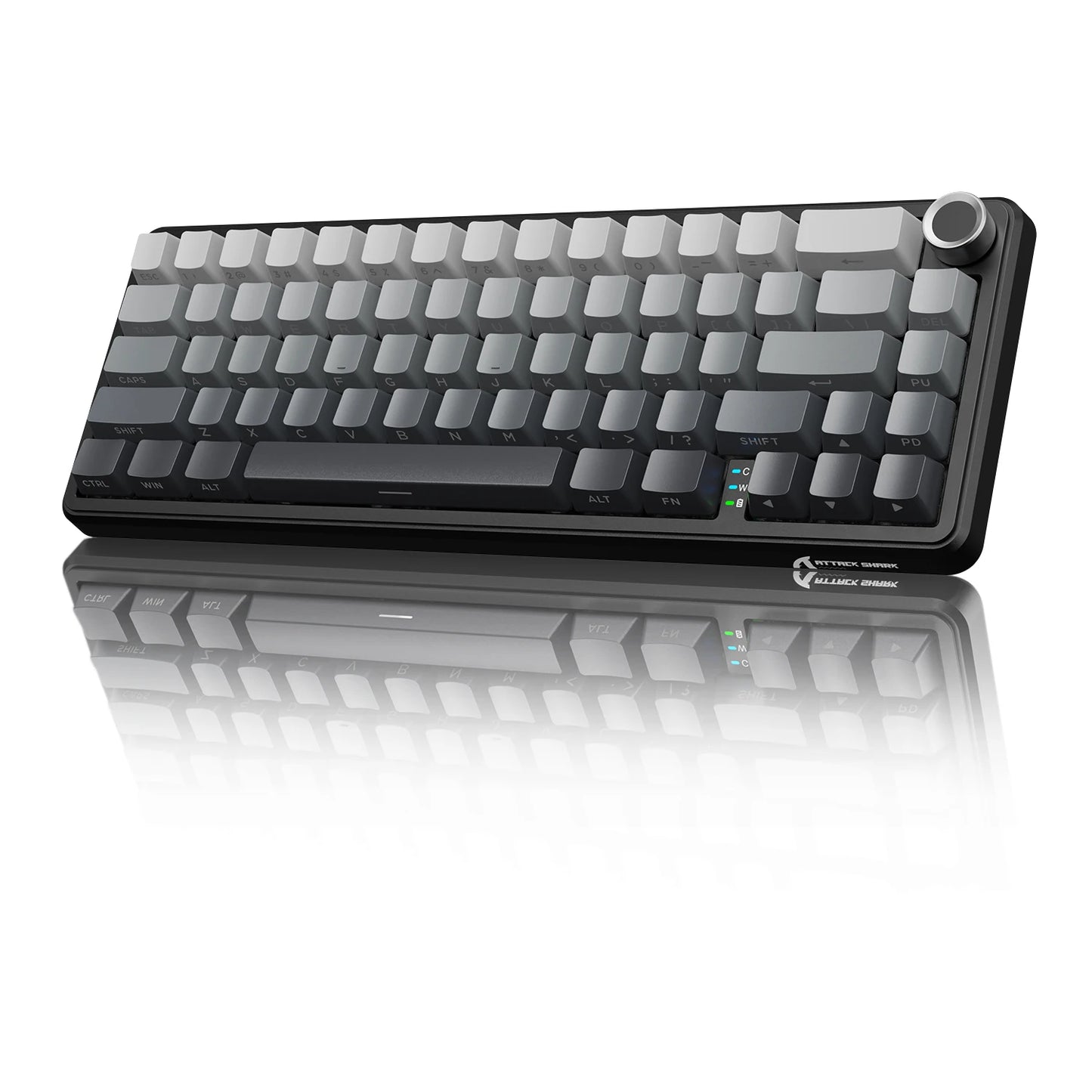 ATTACK SHARK X66 65% Wireless Mechanical Keyboard with Knob, 66 Keys Tri Mode Gasket Hot Swap RGB Gaming Keyboard 60 Percent,PBT